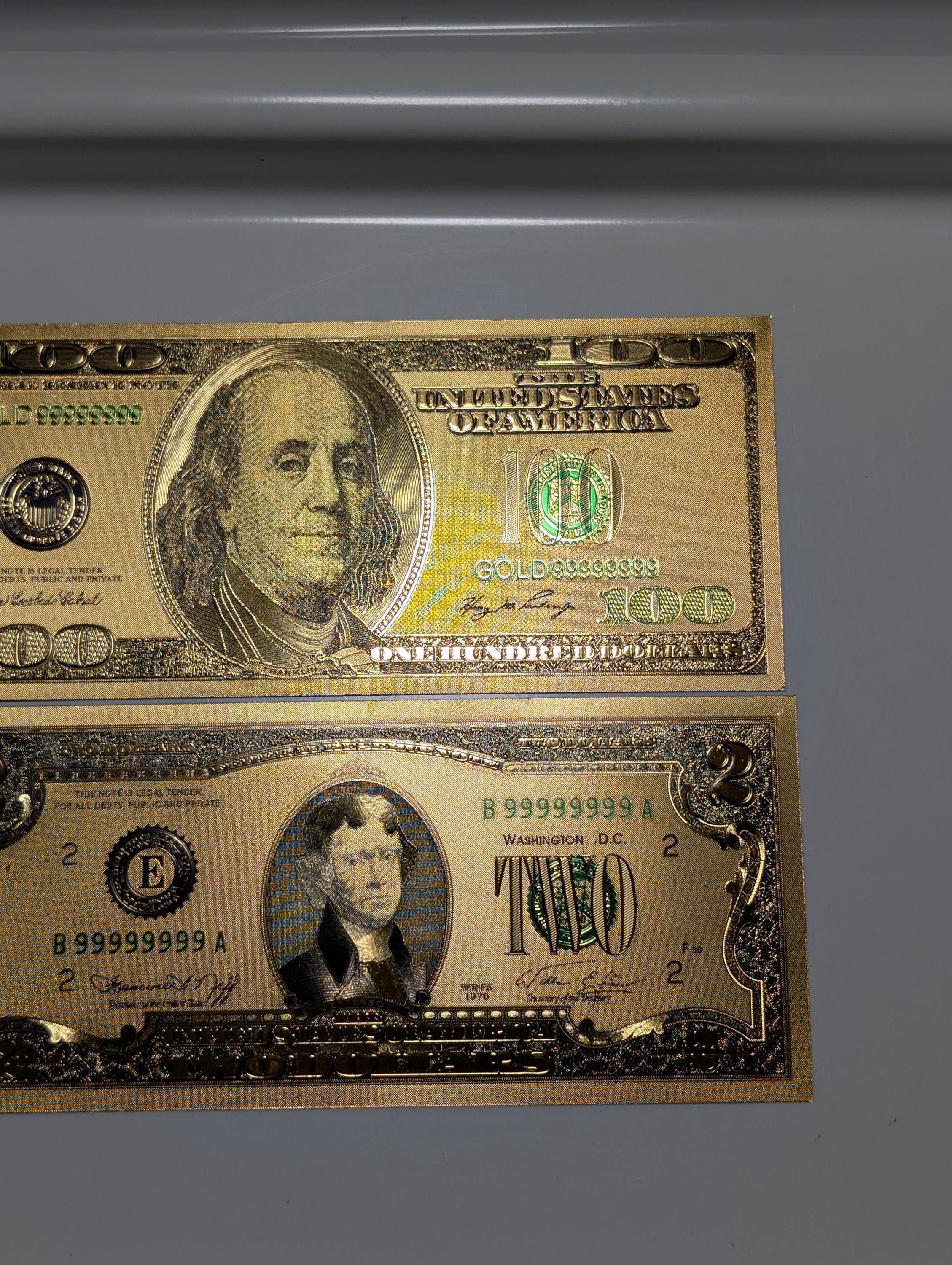 thumbnail image 2 of Lot Of 7 Pcs U.S. Dollar Gold Banknote Notes - Full Set, Unusual Beautifully Crafted Collectibles 2 of 4