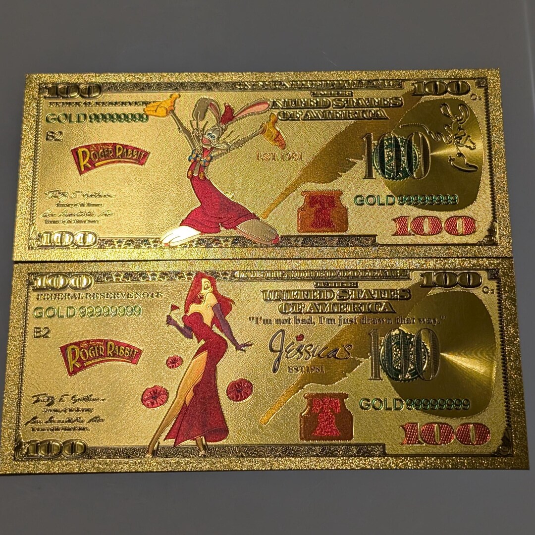 Roger Rabbit Coin 24k Gold Foil Who Framed Roger Rabbit Novelty Banknote Set Featuring ...
