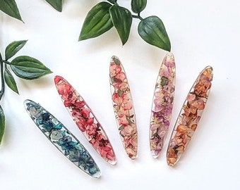 Real natural flower hair clip, Handmade flower hair barrette, resin hair clip, fashion hair accessory, gift for women, wedding hair clip