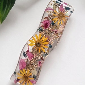 Real natural flower hair clip, Handmade flower hair barrette, resin hair clip, fashion hair accessory, gift for women, wedding hair clip Longue vague