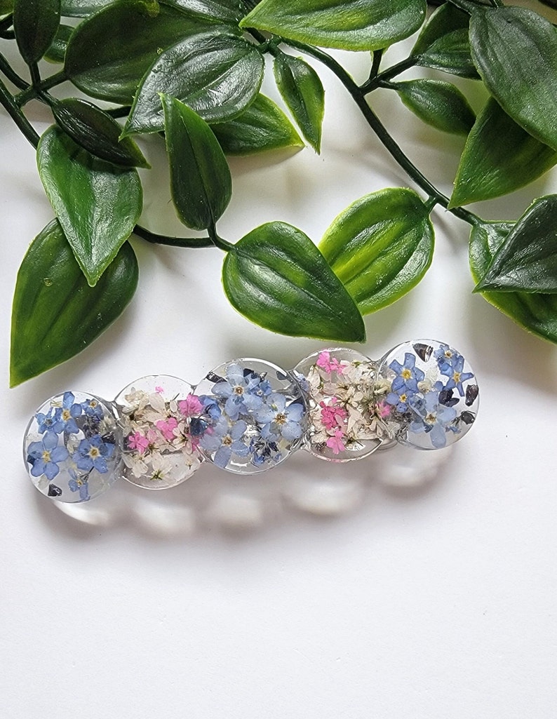 Real Natural Flower Hair Clip, Handmade Flower Hair Barrette, Resin