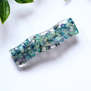 Hair barrette in real natural dried flower, French resin clip for long hair, hair accessory, wedding hair clip, handmade, flower jewelry