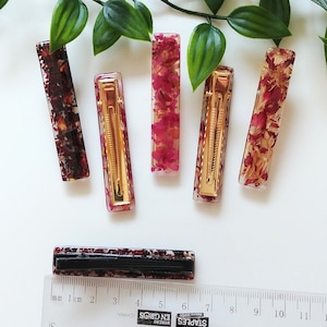 Sets of 2 hair clips in real natural dried flowers handmade, resin hair clip, long hair accessories, flower hair barrettes, real flower clip image 6