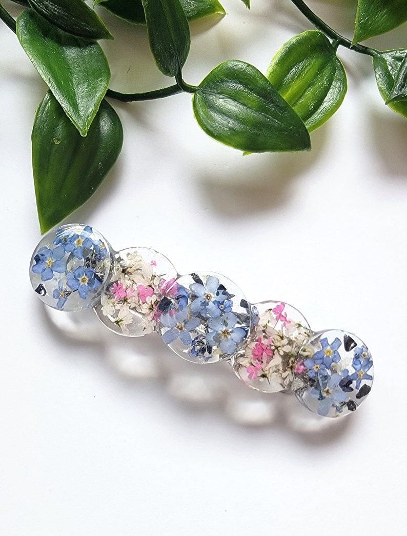 Real Natural Flower Hair Clip, Handmade Flower Hair Barrette, Resin