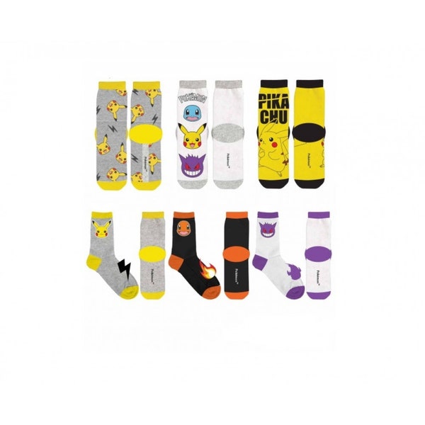 Pokemon socks pack of 3 different motifs NEW