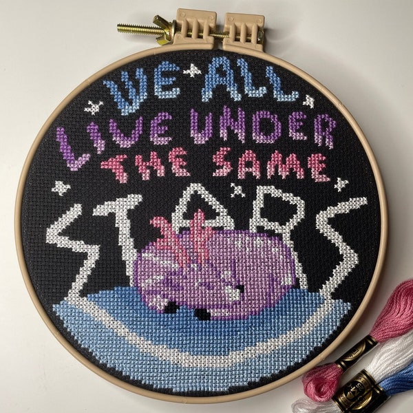 We All Live Under the Same Stars – Universe Deer Cross Stitch Pattern – Instant Digital Download