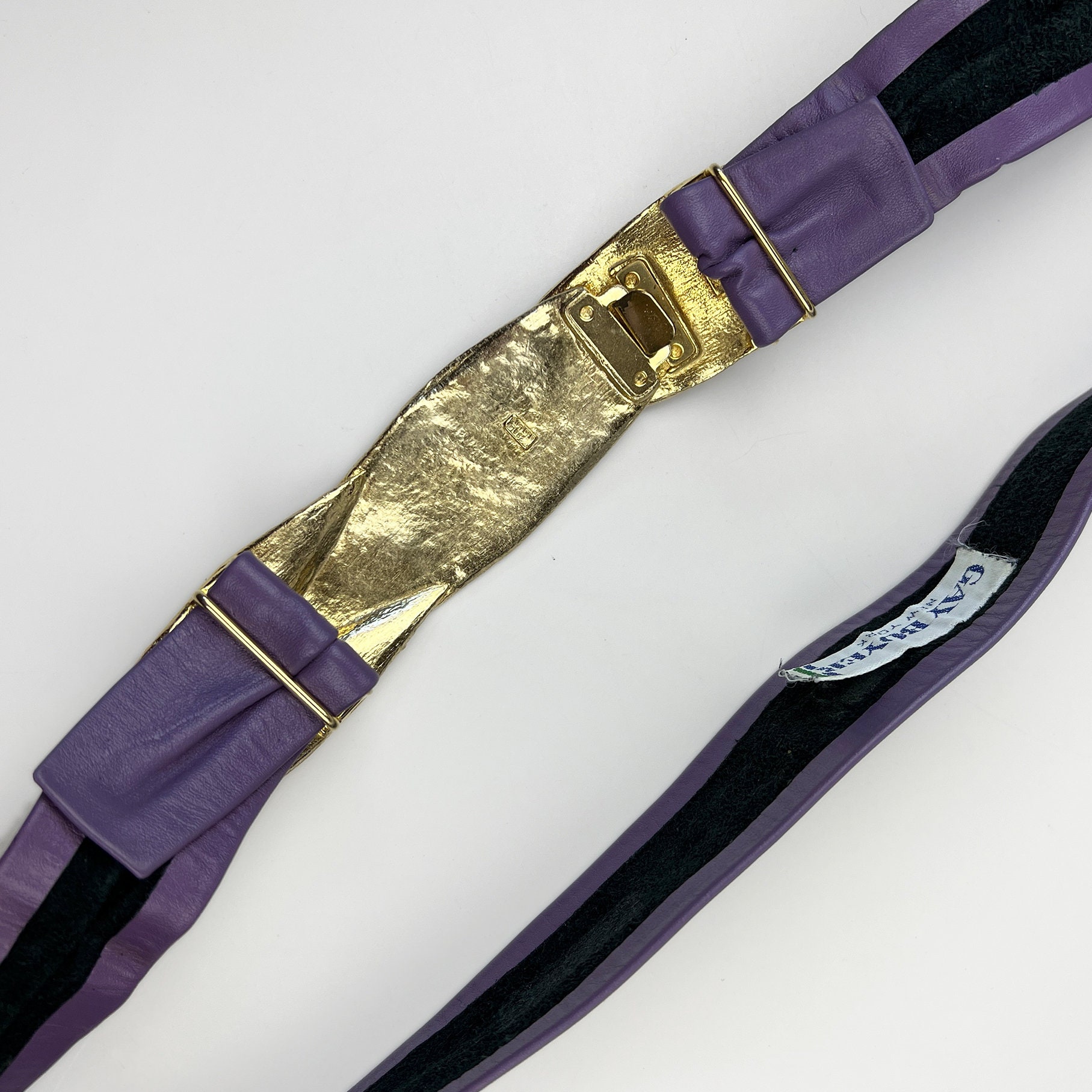 1982 Vintage Belt, © Mini Di N, Purple Leather & Gold Leaf 