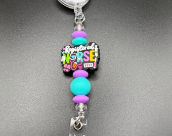 Porta badge per infermiere/a professionale / Portachiavi con perline in silicone