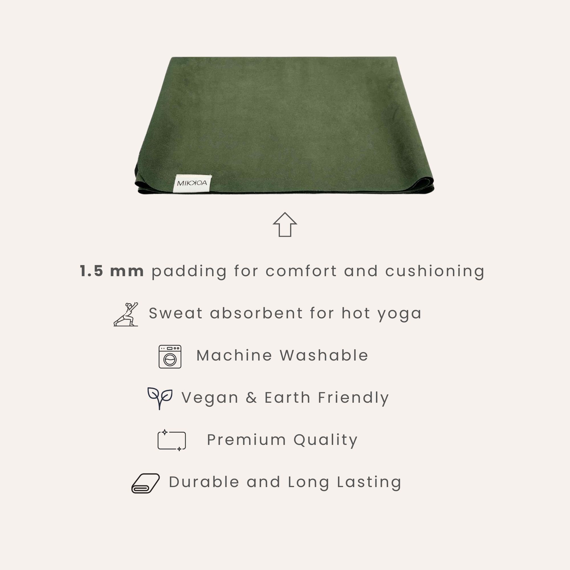Olive MIKKOA Travel Yoga Mat Foldable Yoga Mat Lightweight Yoga Mat  Exercise Mat Pilates Mat Yoga Mat for Travelling 