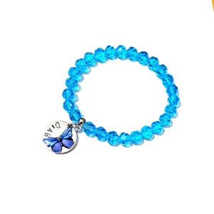 Medical Alert Bracelet SOS Crystal Cut 8mm Faceted Beads Elasticated. Many Medical Condition and Colour Choices 7.5"