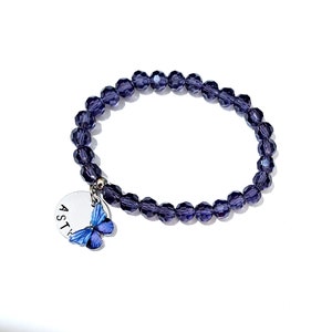 Medical Alert Bracelet SOS Crystal Cut 8mm Faceted Beads Elasticated. Many Medical Condition and Colour Choices 7.5"