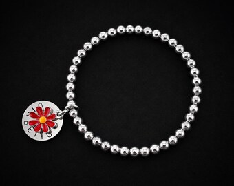 Medical Alert Bracelet 5mm Stainless Steel Beads Disc & Flower Made to Keep You Safe and Look Lovely