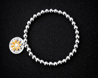 Medical Alert Bracelet 5mm Stainless Steel Beads Disc & Flower Made to Keep You Safe and Look Lovely