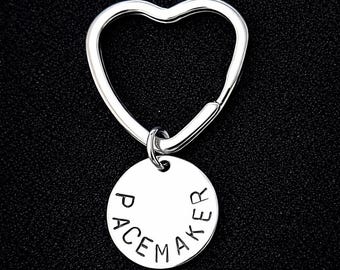 Medical Alert SOS Heart Key Ring with 20mm Stamped Disc Many Choices