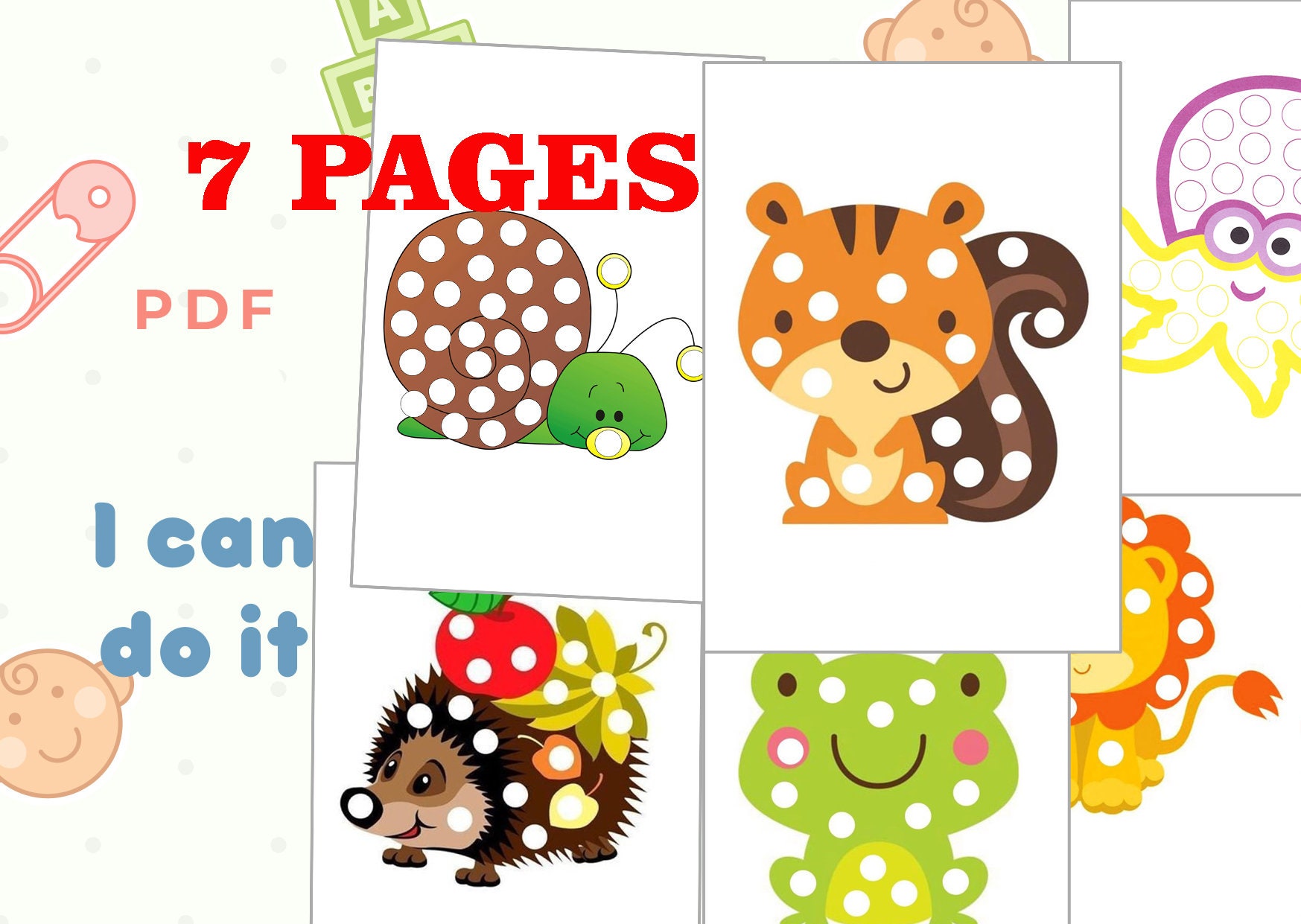 Finger Painting. Kids Animal Coloring Pages. Busy Binder Pages - Etsy Finger Painting. Kids Animal Coloring Pages. Busy Binder Pages - Etsy