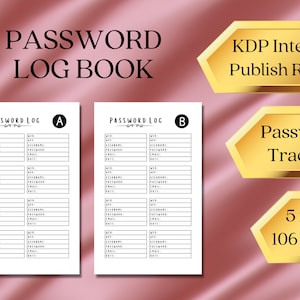 KDP Interior Download | Password Log Book | 106 Pages | 2 Sizes