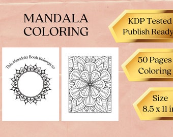 KDP Interior Download | Mandala Book | 50 Coloring Pages | Size 8.5 x 11 in.