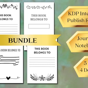 KDP Interior Notebook or Journal BUNDLE Download | 4 Different Designs | Small Format | Size 5 x 8