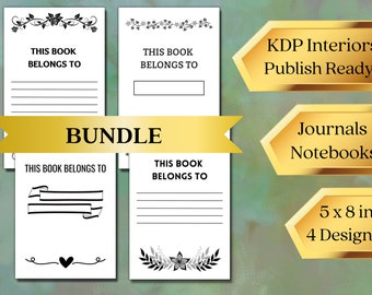 KDP Interior Notebook or Journal BUNDLE Download | 4 Different Designs | Small Format | Size 5 x 8