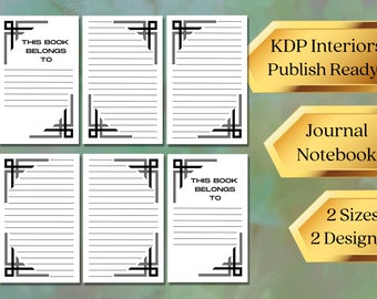 KDP Interior Download | Notebook or Journal | 2 Designs | Sizes 5x8 & 6x9