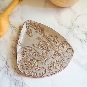Terracotta Spoon Rest, Ceramic Spoon Holder, Ladle Rest, Handmade Kitchen Accessories, Cooking Lover Gift