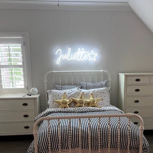 Custom Name For Kids Bedroom, Neon Sign Custom, Kids Desk Decor, Gifts Gor Kids, Home Decor, Bedroom Decor, Family Name Sign Kids Room Decor image 2