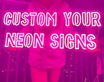 Letrero de neón personalizado, letrero de neón boda letrero de neón dormitorio neón luz neón led letrero neón letrero barra letrero de neón pared decoración de bodas regalos personalizados