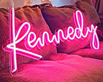 Custom Neon Sign For Kids Bedroom, Custom Name Neon Sign, Home Decor, Bedroom Decor, Family Name Sign, Gift For Kids, Kids Room Decor