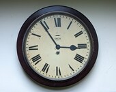 14 quot Smiths Antique Mechanical Wind-Up Wall Clock (1930s, 1940s, 1950s) with Key