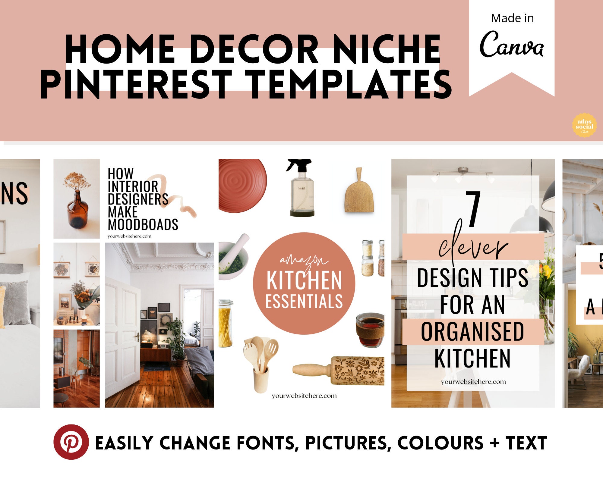 40 Pinterest Canva Templates for Home Decor Niche - Etsy