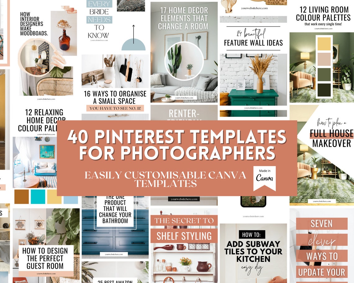 40 Pinterest Canva Templates for Home Decor Niche - Etsy