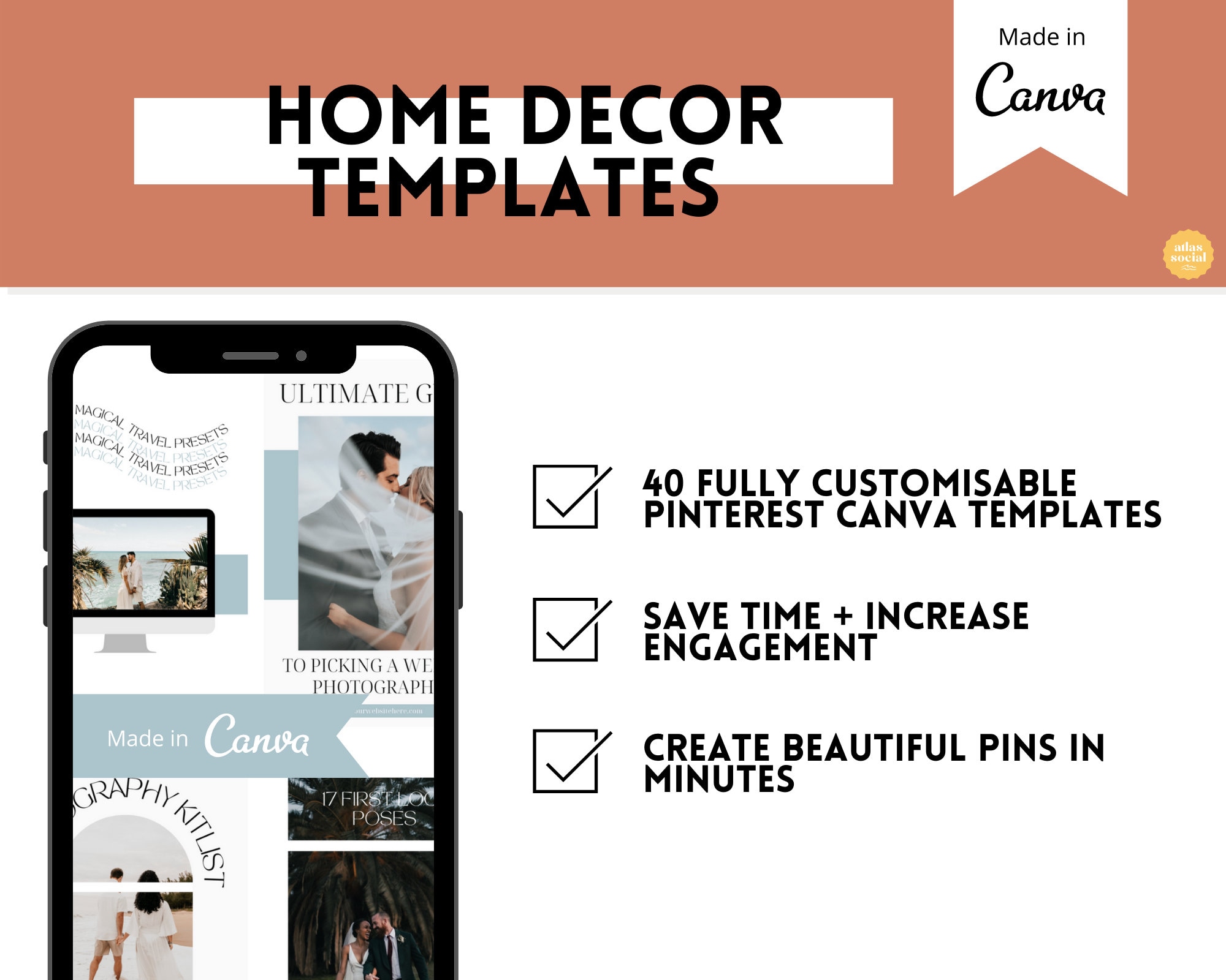 40 Pinterest Canva Templates for Home Decor Niche - Etsy