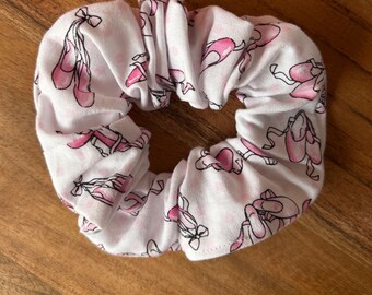 Ballet Slipper Scrunchie | Pink Balletcore Hair Scrunchie | Handmade Coquette Hair Accessory | Soft Cotton Hair Tie