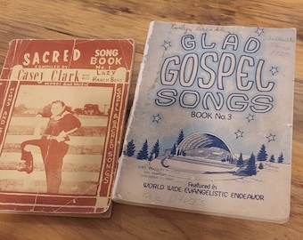 Vintage 1950s Gospel Songbooks, Casey Clark and Glad Gospel Songs