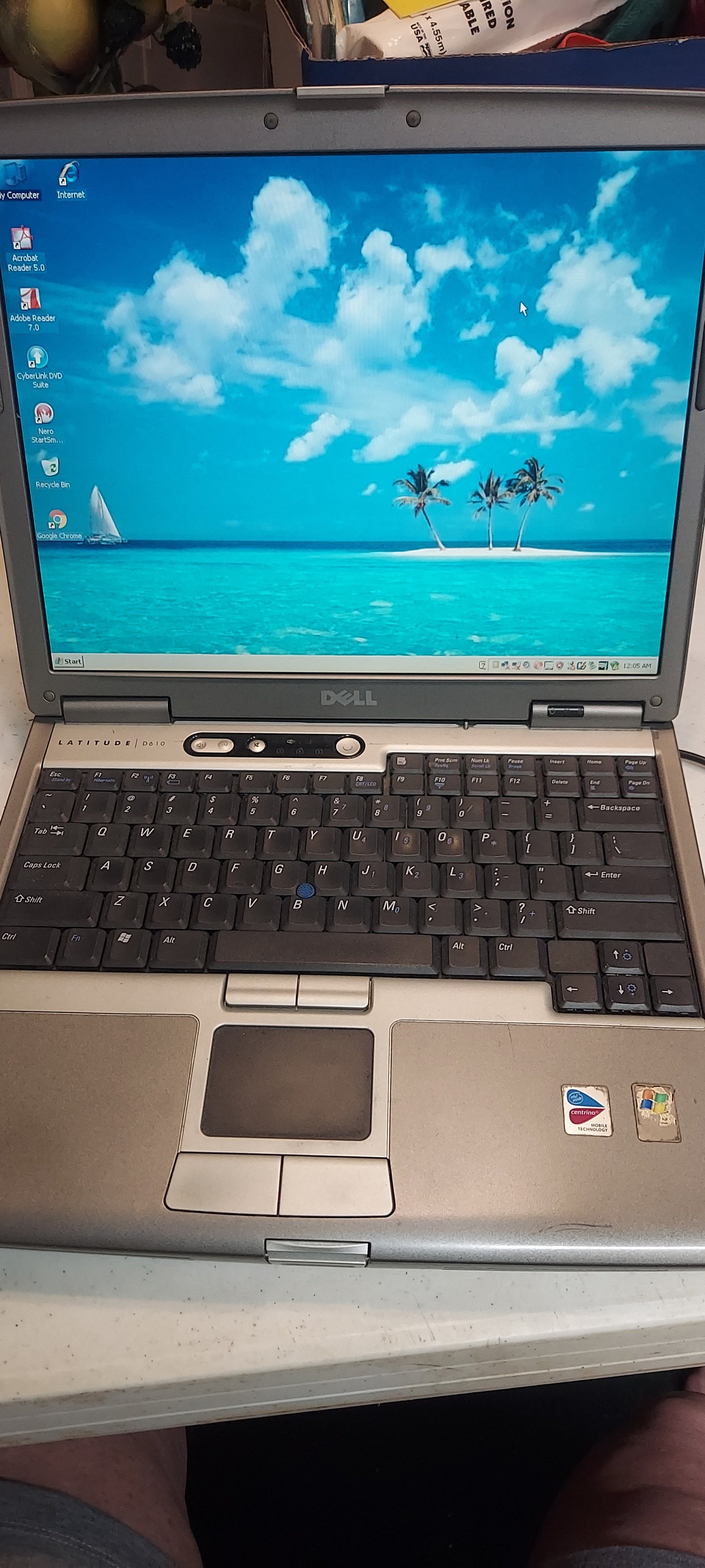 Vintage Dell Latitude D610 Laptop With Dvd Player and Replacement AC