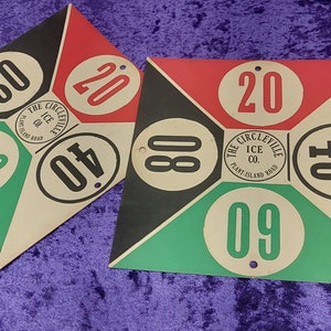 2 Vintage cardboard sign for The Circleville Ice Co plant-Island Road.
