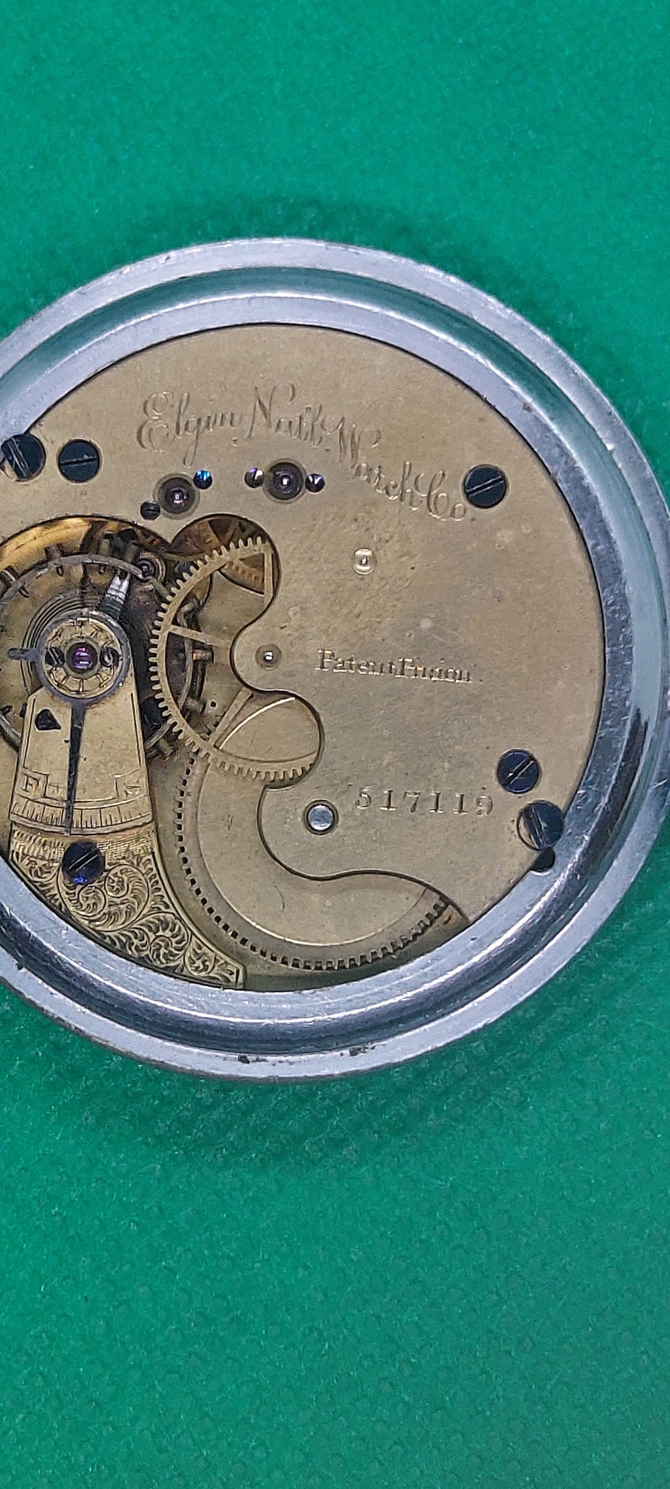 Vintage Elgin Pocket Watch 15 Jewel Ornate Dial Sub Seconds Defiance Case Antique 1909 Elgin Pocket Watch 15 Jewel Model 6 Grade/312  main image 4