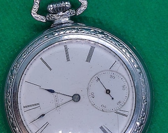 Vintage Elgin-zakhorloge, art-deco-defiance-kast (voor onderdelen)