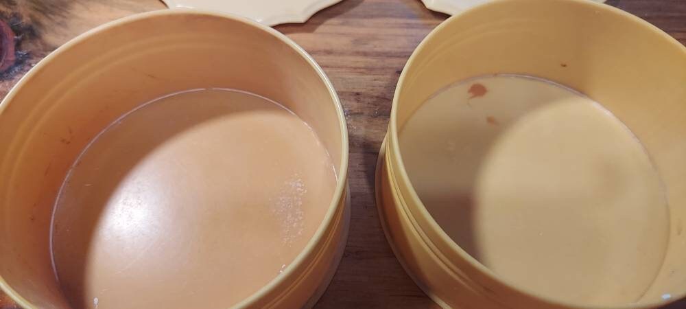 Vintage Bakelite or Celluloid Hair Receiver and Powder Box Dresser Set ...