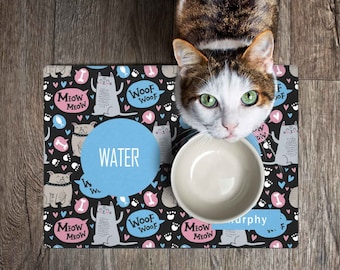 Personalized Pet Placemat, Dog Cat Pet Feeding Mat, Pet Food Feeding Mat, Pet Supplies, Pet lover gift, Cat accessories, Custom pet mat,