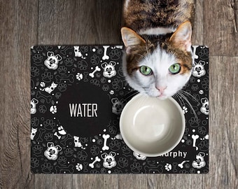 Personalized Pet Placemat, Dog Cat Pet Feeding Mat, Pet Food Feeding Mat, Pet Supplies, Pet lover gift, Cat accessories, Custom pet mat,