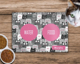 Personalized Pet Placemat, Dog Cat Pet Feeding Mat, Pet Food Feeding Mat, Pet Supplies, Pet lover gift, Cat accessories, Custom pet mat,
