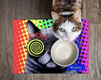 Personalized Pet Placemat, Dog Cat Pet Feeding Mat, Pet Food Feeding Mat, Pet Supplies, Pet lover gift, Cat accessories, Custom pet mat,