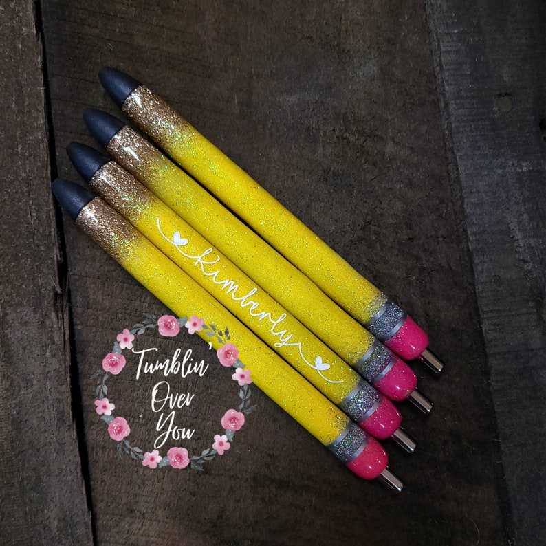 Glitter Pencil Pen Teacher Pencil Pens Epoxy Pens Etsy