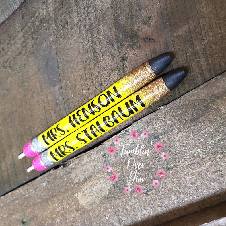 Glitter Pencil Pen Teacher Pencil Pens Epoxy Pens Etsy