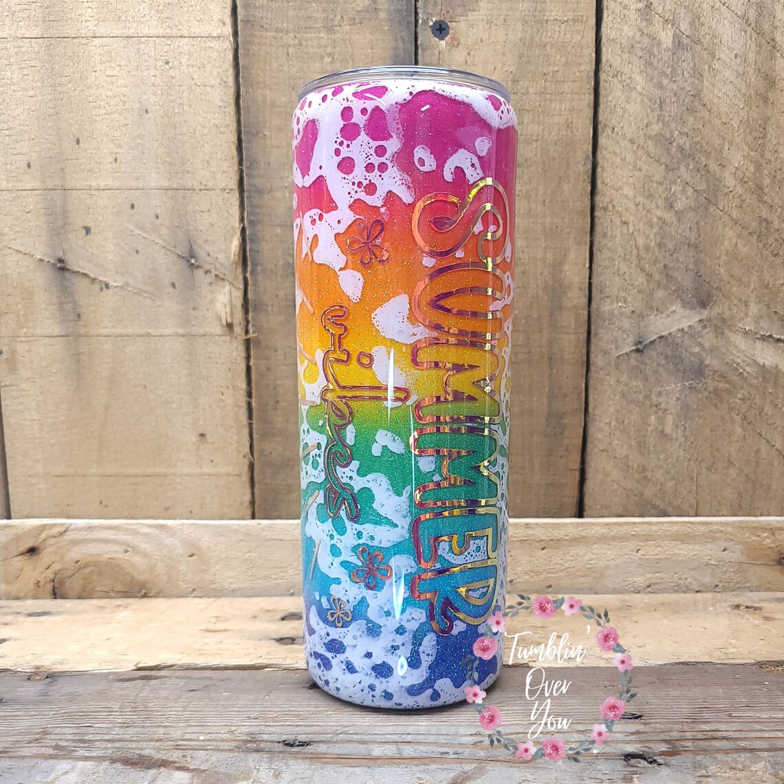 Rainbow Power Wash Tumbler Summer Vibes Tumbler Soap Etsy UK