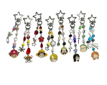 Pirate Anime Beaded Charm Keychain | Kawaii Bag Charm
