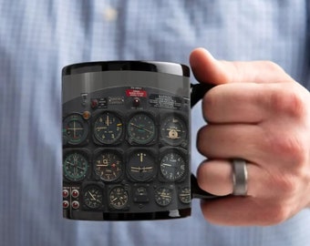Pilot Coffee Mug, Aviation Gifts, Jet Fuel Mug, Flight Attendant, Birthday Gifts, Pilot Indicator, Airplane Mug, Pilot Gift, Christmas Gifts