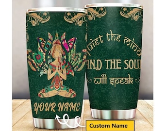 Meditation tumbler, Personalized Gifts, Yoga gifts, Yoga And The Soul, Custom Name Yoga Tumbler, Christmas Gift, Namaste Gifts, Gift For Her