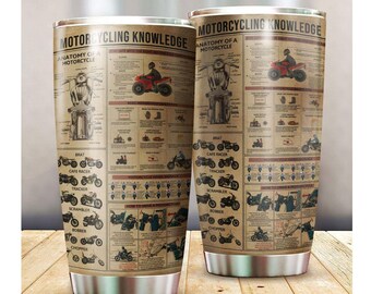 Motorcycling Knowledge Tumbler, Motorcycling Tumbler, Birthday Gift, Gifts for Bikers, Moto Lover Gift, Motorcycle Gifts Men, Christmas Gift